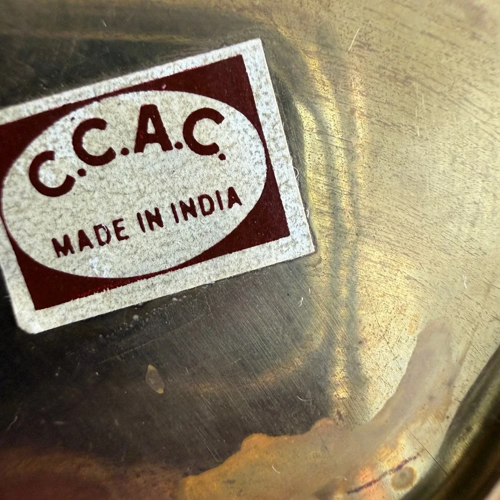 Vintage C.C.A.C. Copper Brass Mini Milk Can Vase India Hammered Patina